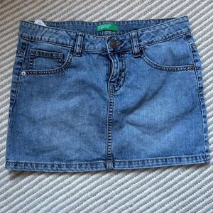 United Colors Of Benetton Blue Denim Skirt
